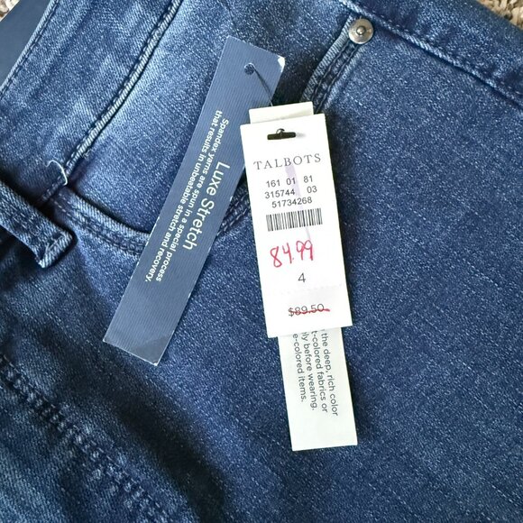 Talbots flawless high rise skinny leg crop medium wash jegging jeans size 4 - Picture 10 of 10